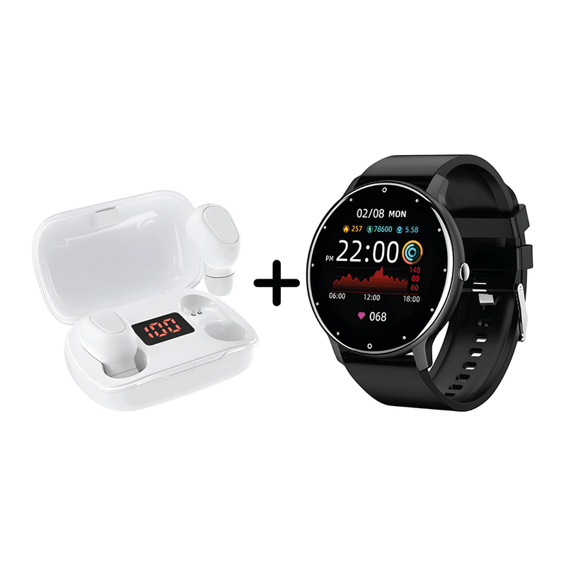 Combo Reloj Inteligente ZL02 + Audífonos Inalámbricos L21 Pro Android + iOS