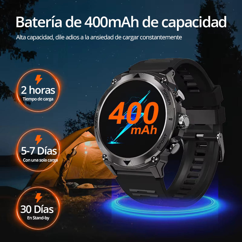 Smartwatch T53 Everest Rugged AMOLED Llamadas IP68 iOS y Android