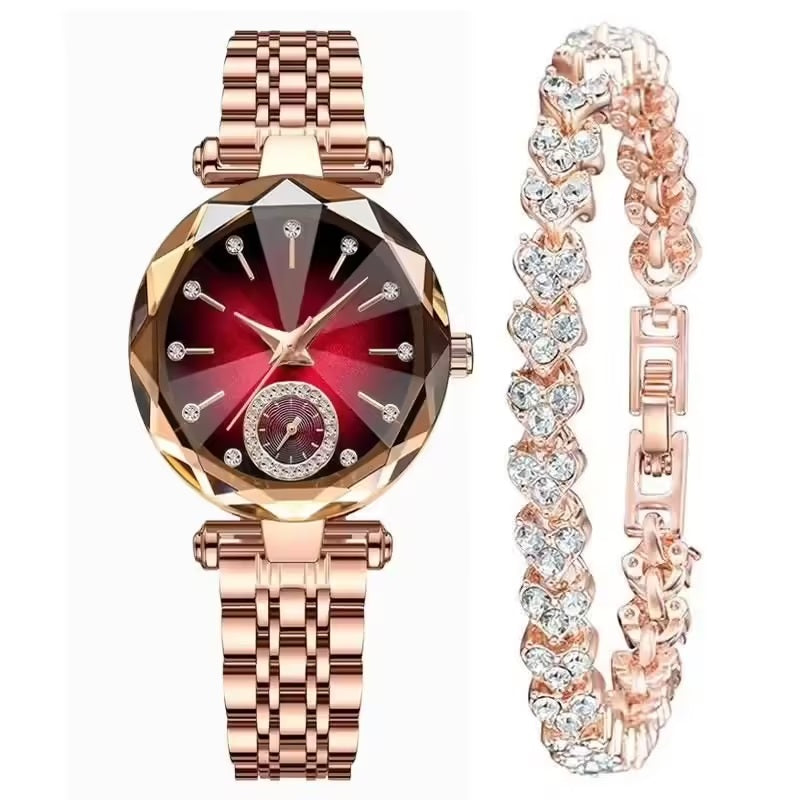 Reloj de Mujer Reginald P719 con Pulsera, Dial Tipo Diamante y Movimiento Japonés