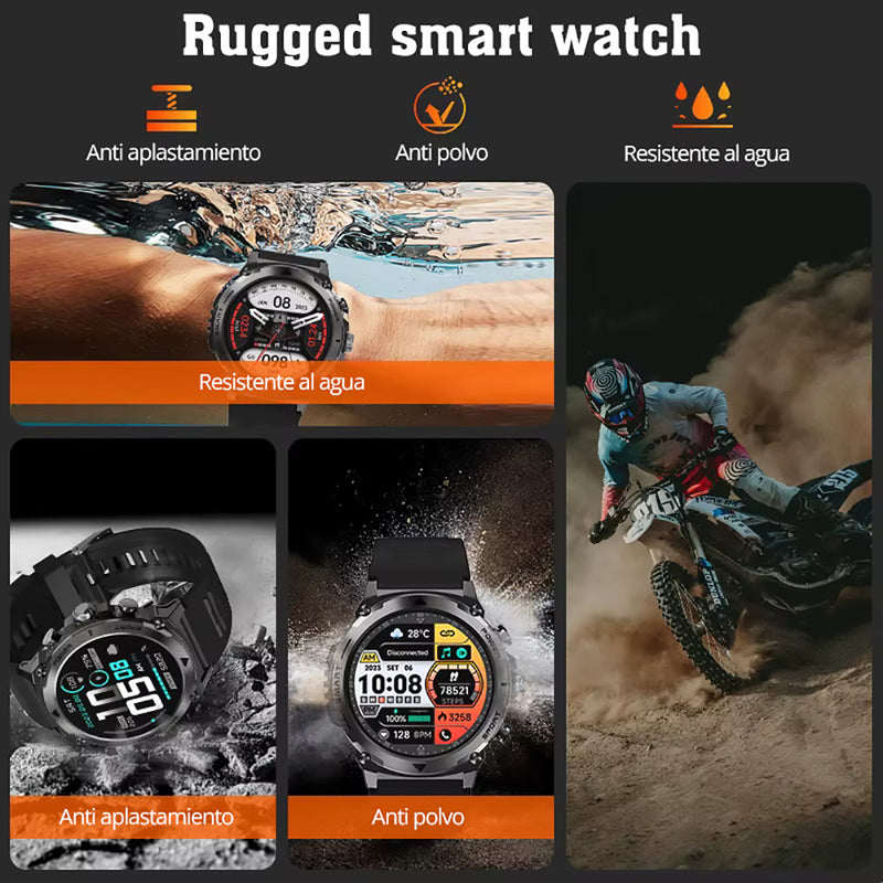 Smartwatch T53 Everest Rugged AMOLED Llamadas IP68 iOS y Android