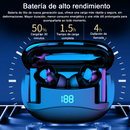 Graphic of open Audífonos Mate 60 Pro dark blue charging case with glowing earbuds, digital '188' display. Text promotes battery: 50% charge in 30 min, 1.5h full charge, 4h call time. Features sleek, high-performance design.