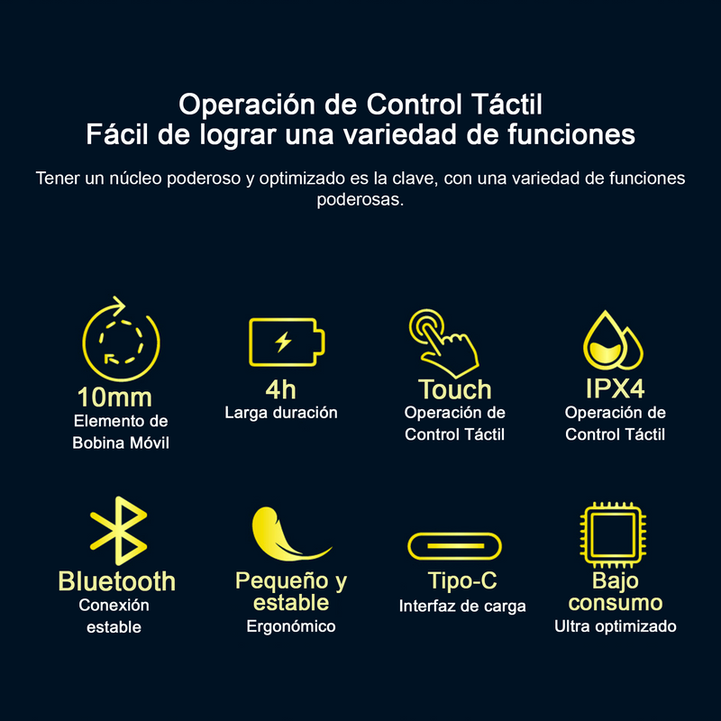 Audífonos Inalámbricos Pro 50, Compatible con iOS, Android, Windows, Mac, Smart TV, Carga Rápida Tipo C