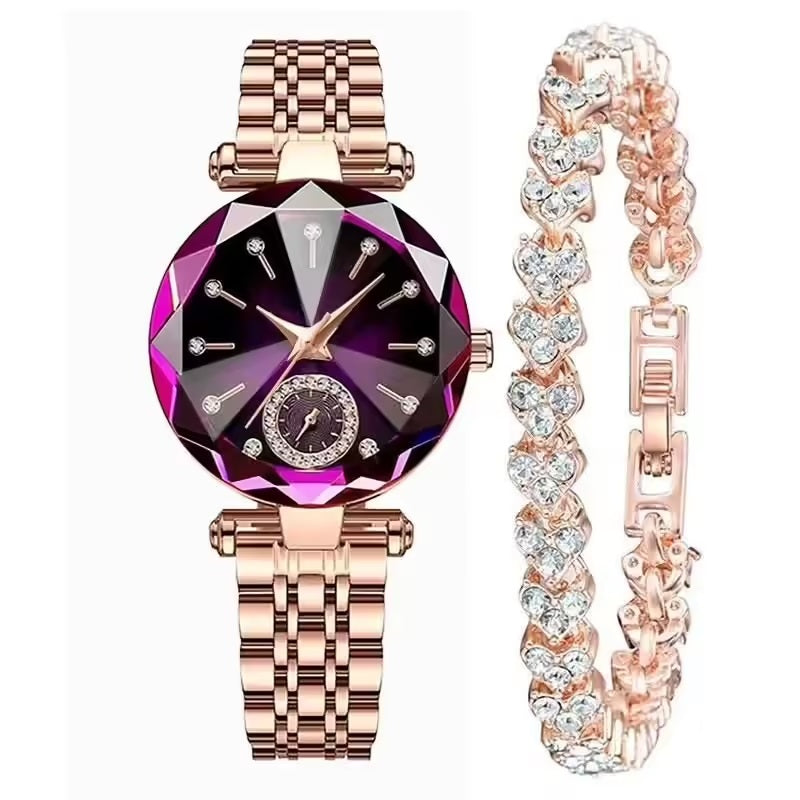 Reloj de Mujer Reginald P719 con Pulsera, Dial Tipo Diamante y Movimiento Japonés