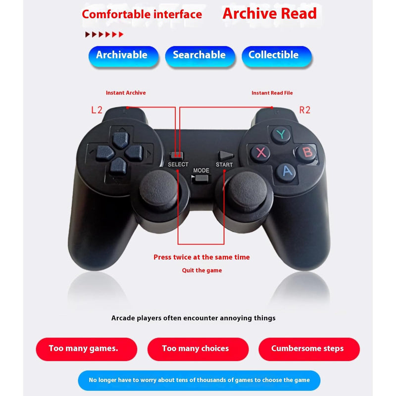 Consola Retro ZOLLZIRR 20000+ Juegos HDMI 4K 2 Controles Inalámbricos