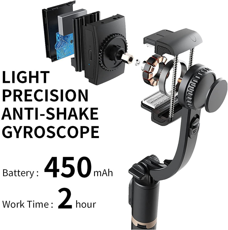 Gimbal Estabilizador Q08 3 en 1 + Trípode + Selfie Stick Bluetooth