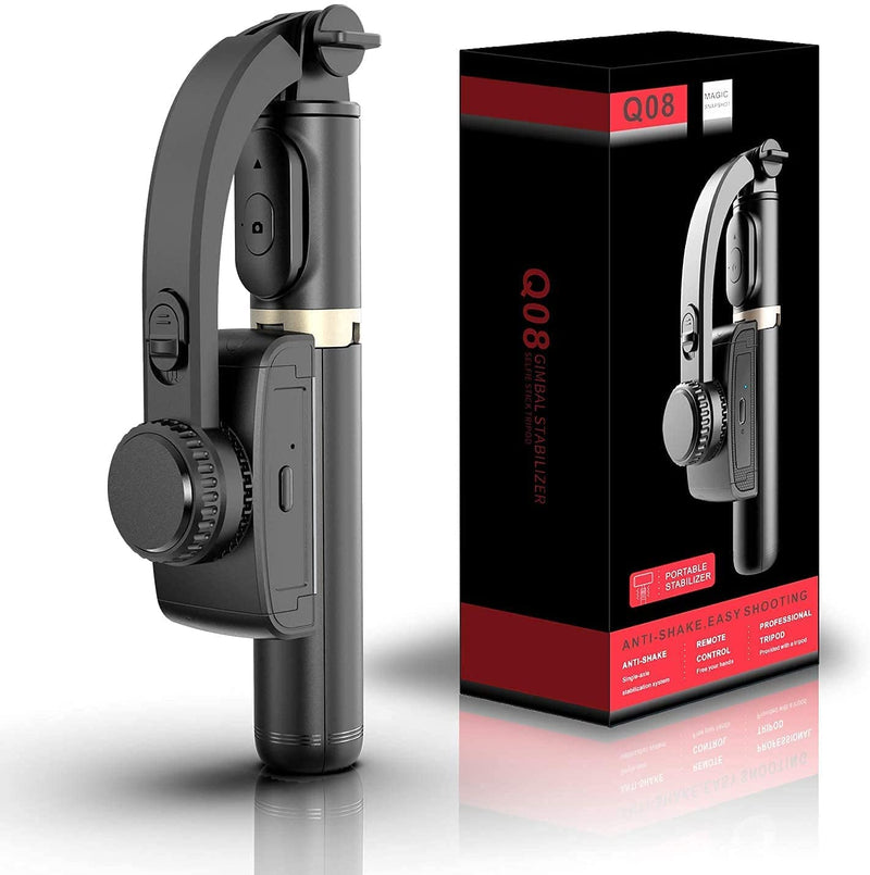 Gimbal Estabilizador Q08 3 en 1 + Trípode + Selfie Stick Bluetooth
