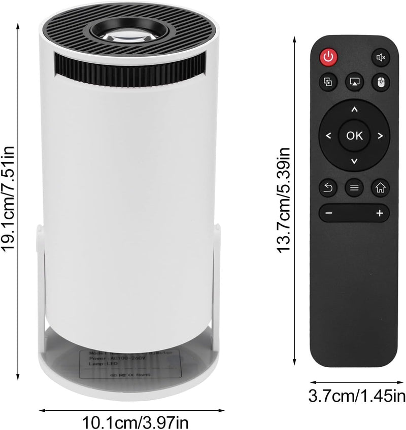 Mini Proyector HY300 4K Android 11 WiFi6 Bluetooth 5.0 Rotable Auto Ajustable