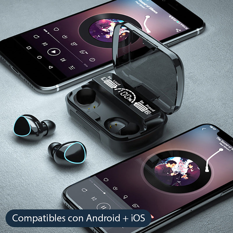 Audífonos Inalámbricos M10 V5.3 Compatibilidad Universal + PowerBank