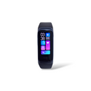 Black Smart Band C60 with vibrant AMOLED display shows 03:38, location, health metrics (heart rate, steps), and battery icons. Sleek design on a white background.