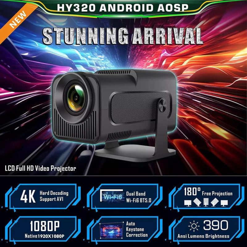 Proyector mini Magcubic Ultra HD Wifi 6 Android HY320 12000lm negro 110V