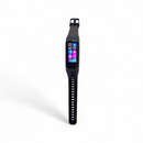 Black Smart Band C60, vertically displayed on white. Features a rectangular AMOLED screen showing time (03:40) and colorful fitness tracker icons. The matte black silicone strap has adjustment holes. Real product image.