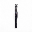 Black Smart Band C68 fitness tracker with a smooth silicone strap and elongated screen showing 09:28, date, and a planet graphic. Real product photo on white.