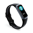 Black Smart Band C60 with a dark grey bezel, AMOLED screen displaying a thermometer icon & "36.2°C". Features a sleek silicone strap with a buckle. Isolated graphic.